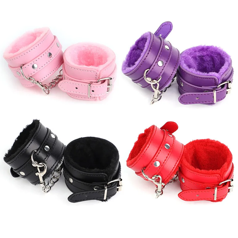 SM Slave Training Bondage Handcuffs Ankle Cuffs Couples Flirting Toys Body Resrtraint Handcuffs Gear Adult Erotic Accessories