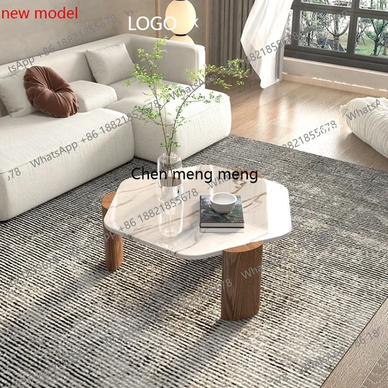 Factory Price Coffee Table Oak Wood Legs Luxury Modern Center Tables Marble Coffee Tables