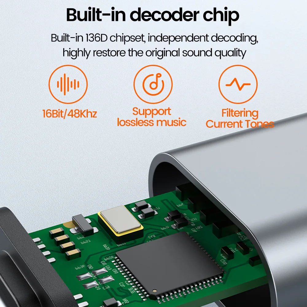 Elough Type C To 3.5mm External Sound Card Adapter USB C 3.5mm Audio Converter Suitable for Phone laptop headphone microphone