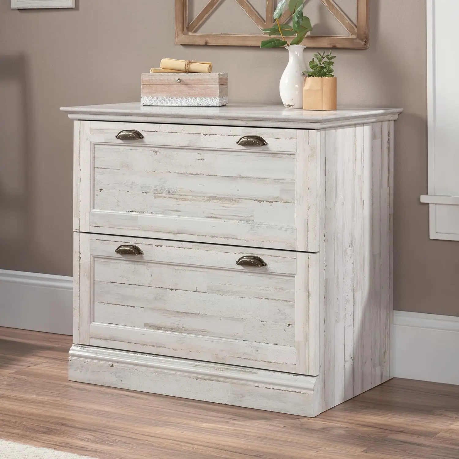 Barrister Lane Lateral File, White Plank Finish