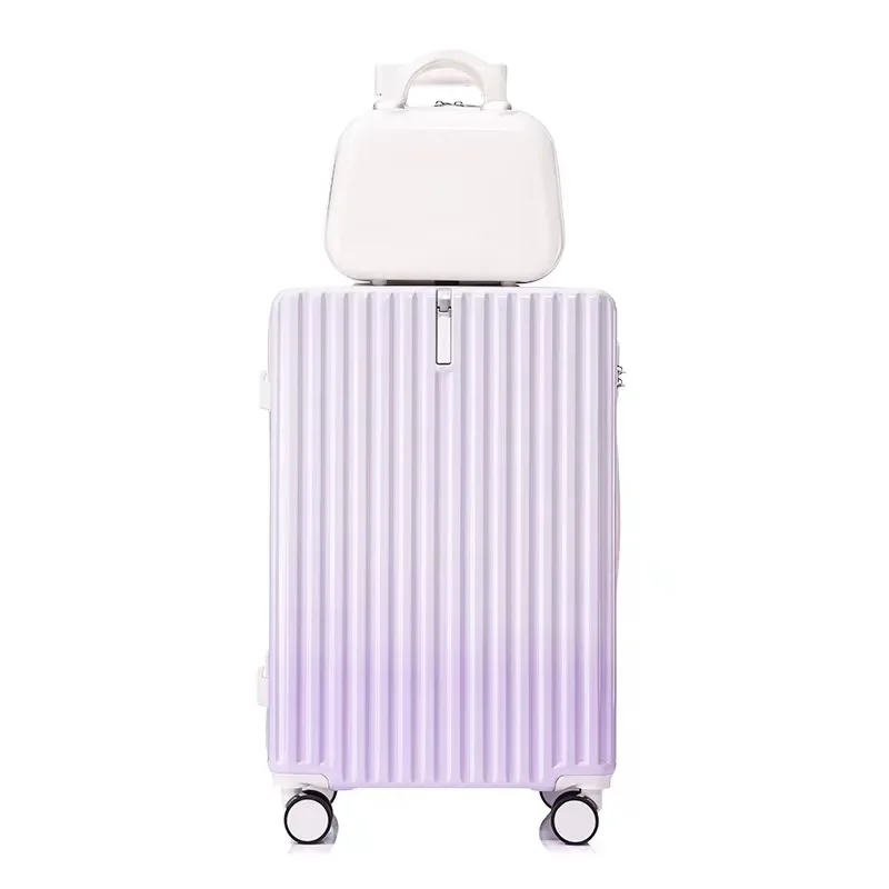 Gradient Rolling Luggage Fashion Travel Suitcase Large Capacity Trunk Front Hook Suitcases Unisex Silent Universal Whee Luggage