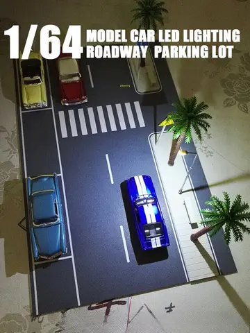 Diorama 1/64 Vägmodell LED-belysning Parkeringsplats Scen Displaymodell 10 best sales diorama parkeringsplats - №5