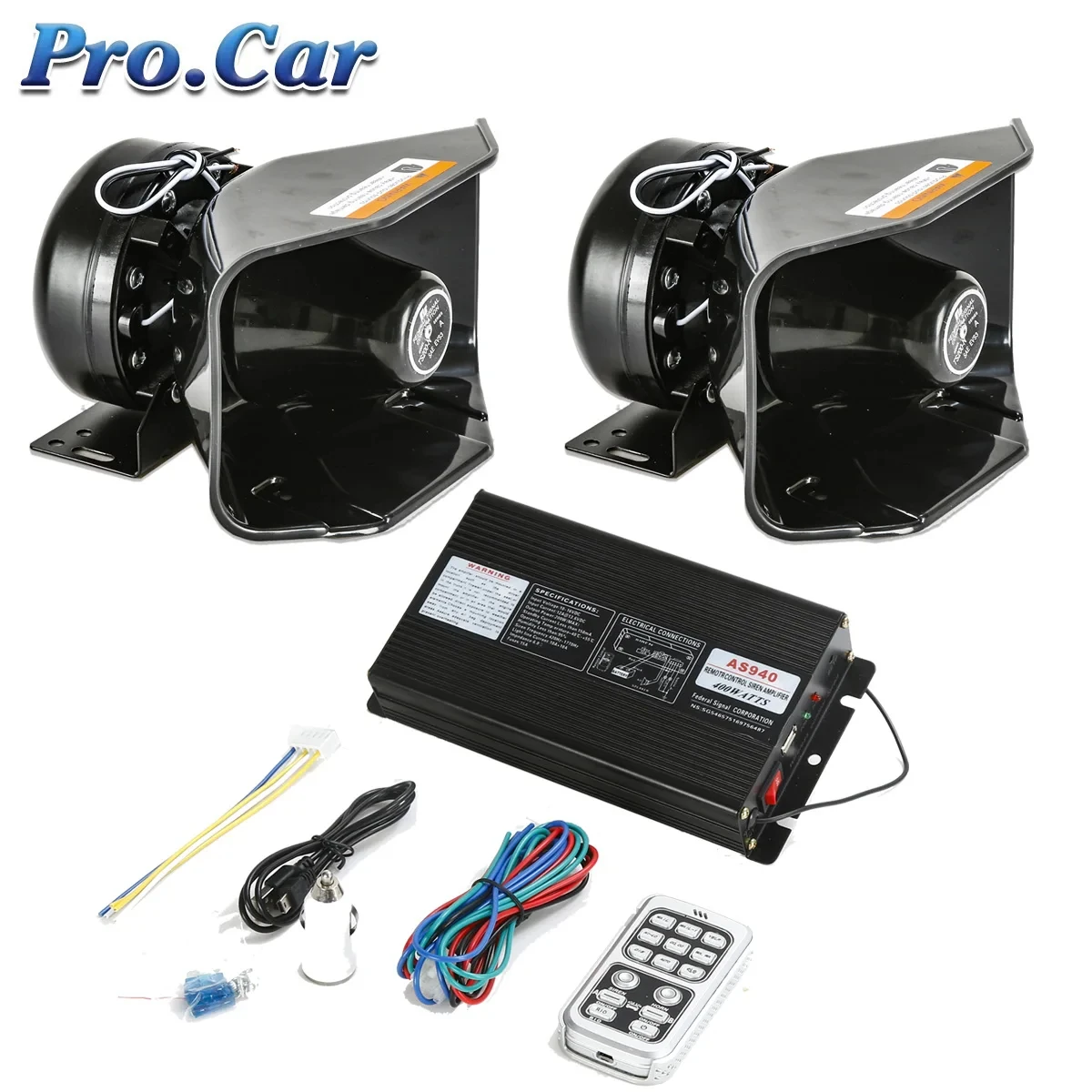 

Car modification 12V24V alarm car mounted siren loudspeaker wireless promotion fire rescue high pitched speaker 400W