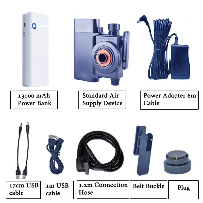 Elektrische Zusatzluftversorgung 6800, Vollgesichts-Gas-Atemschutzmaske, wiederaufladbare Powerbank zum Sprühen, Malen, Polieren, Arbeitssicherheit – Detail 12
