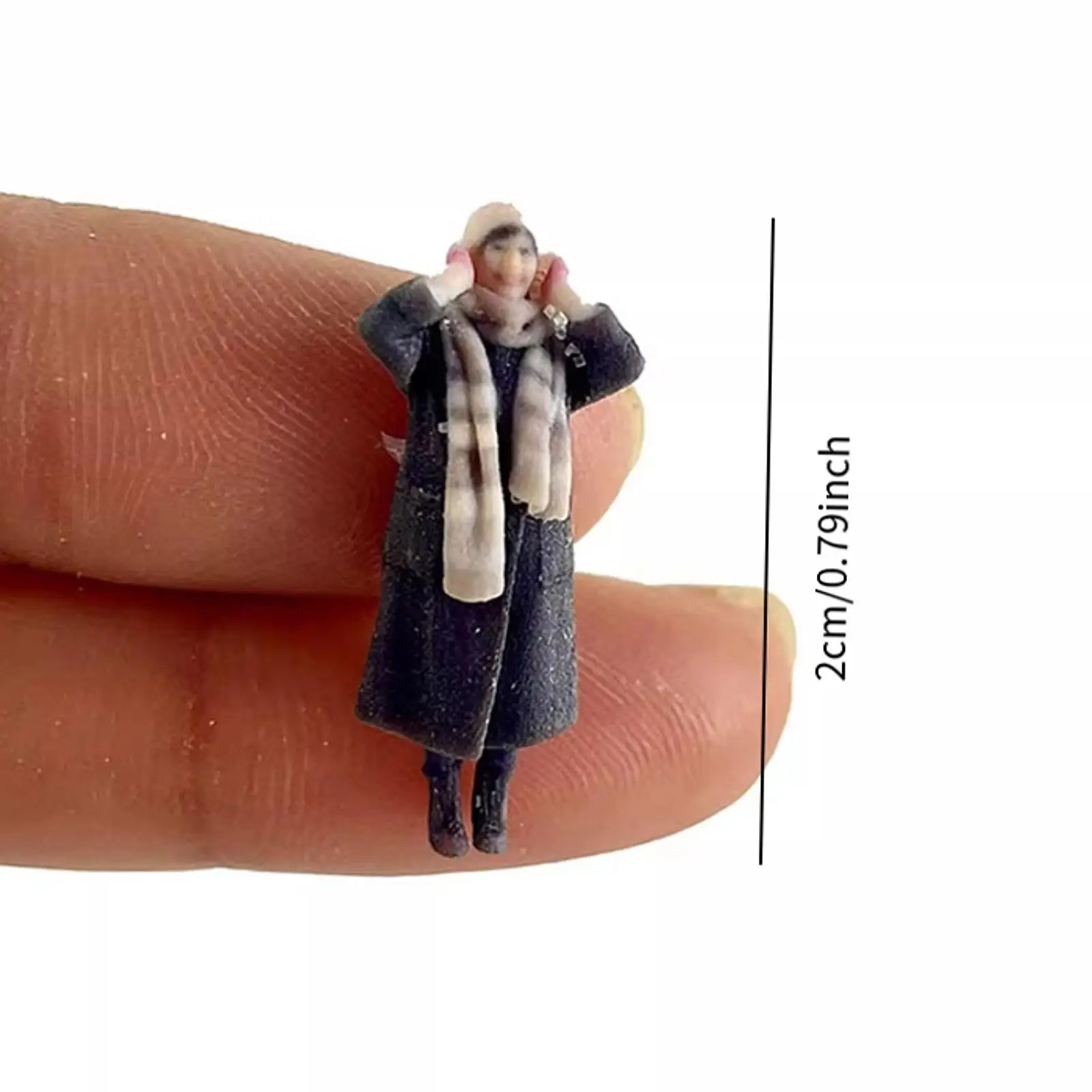 4 Pieces 1/87 Miniature People Figurines for Photography Props Diorama Decor