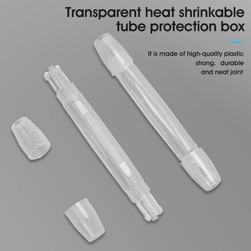 

100 шт., прозрачная защитная коробка для оптоволокна, круглая коробка для защиты от плавления волокна для кабеля, предохранитель оптического волокна