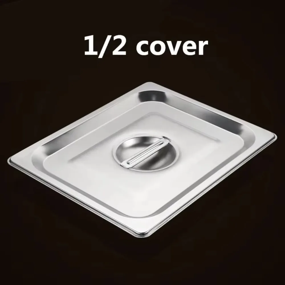 Langlebige Lebensmittelpfanne aus Edelstahl 304, 1/9, 1/6, 1/4, 1/3 1/2 mit Deckel, verdickte GN-Pfanne, leicht zu reinigender Lebensmittelbehälter, Chafing Buffet