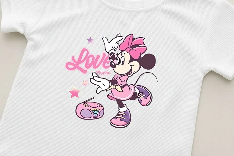 Kinder-Freizeit-T-Shirt und Shorts 2-teiliges Set, Niedliche Cartoon-Druck Mädchen Mode-Outfits, Sommer Kinder Outdoor Shorts Sets – Detail 9