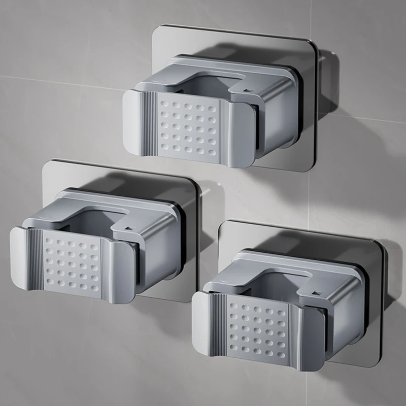 Ganchos multiusos adhesivos para colgar en la pared, soporte organizador para fregona de baño, colgador impermeable para escoba, accesorios