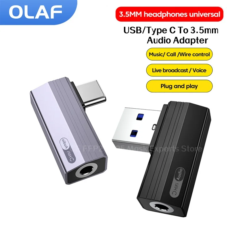 

USB Type C To 3.5mm Headphone Adapter USB A/C To 3.5mm Jack Aux Audio Adapter Converter For Iphone 15 16 Samsung Xiaomi Laptop