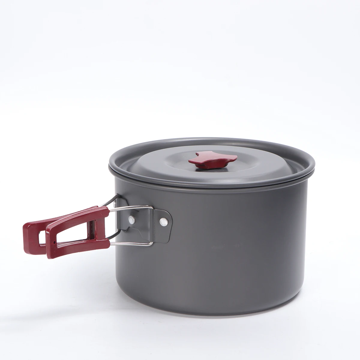 

Aluminum Alloy Single Camping Cookware Lightweight Portable Outdoor Cooking Pot Foldable H Use High Temp Resistance