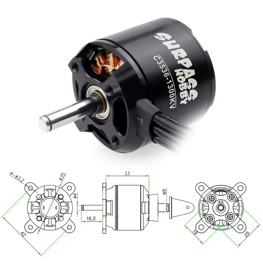 Surpass Hobby 2822 2830 3530 3536 3542 3548 Outer Rotor Brushless Motor for Airpane Fixed-wing FPV Drone Multicopter Quadcopter