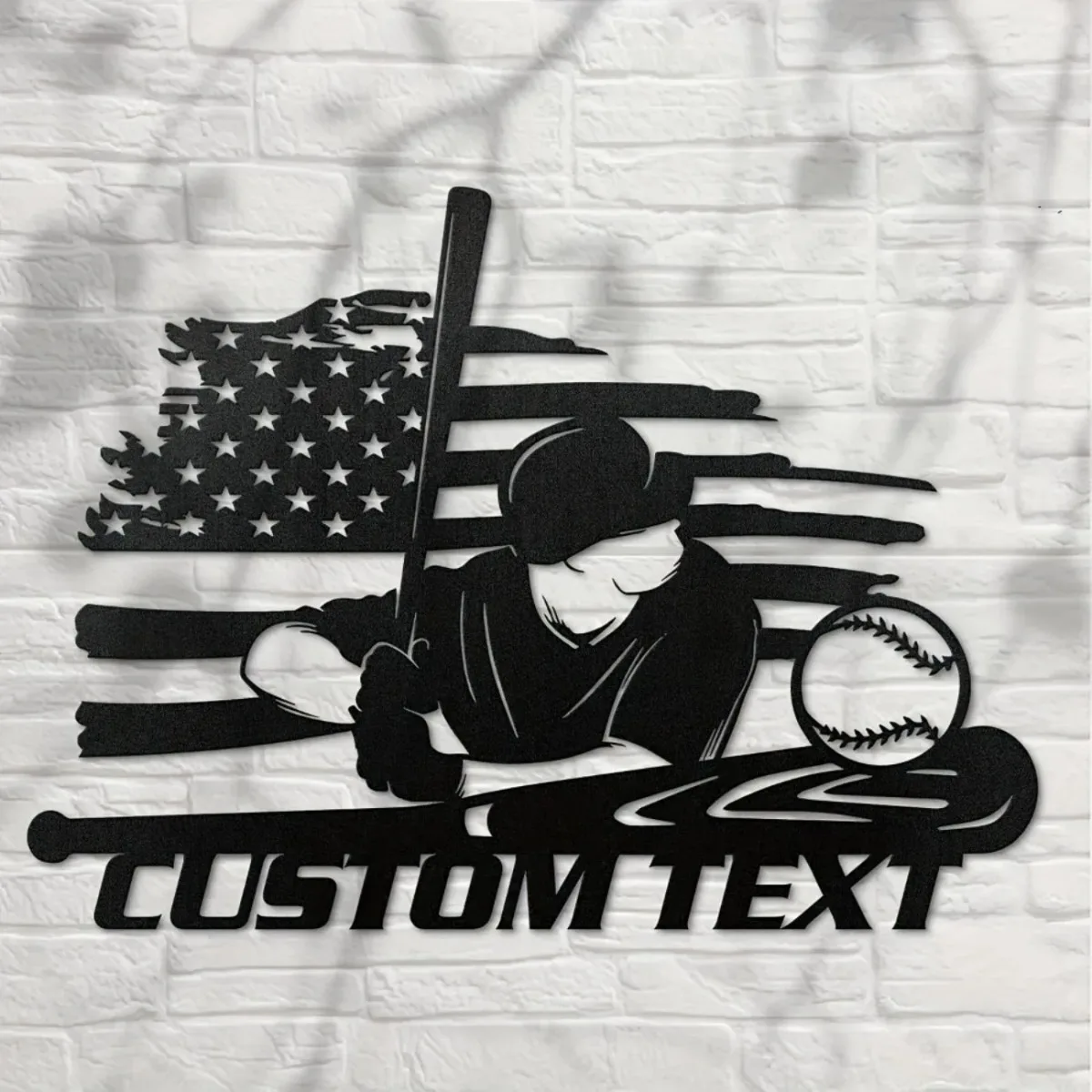 Customizable Metal Sign with Personalized American Flag Silhouette, Hot Sale for Home Garden Decor