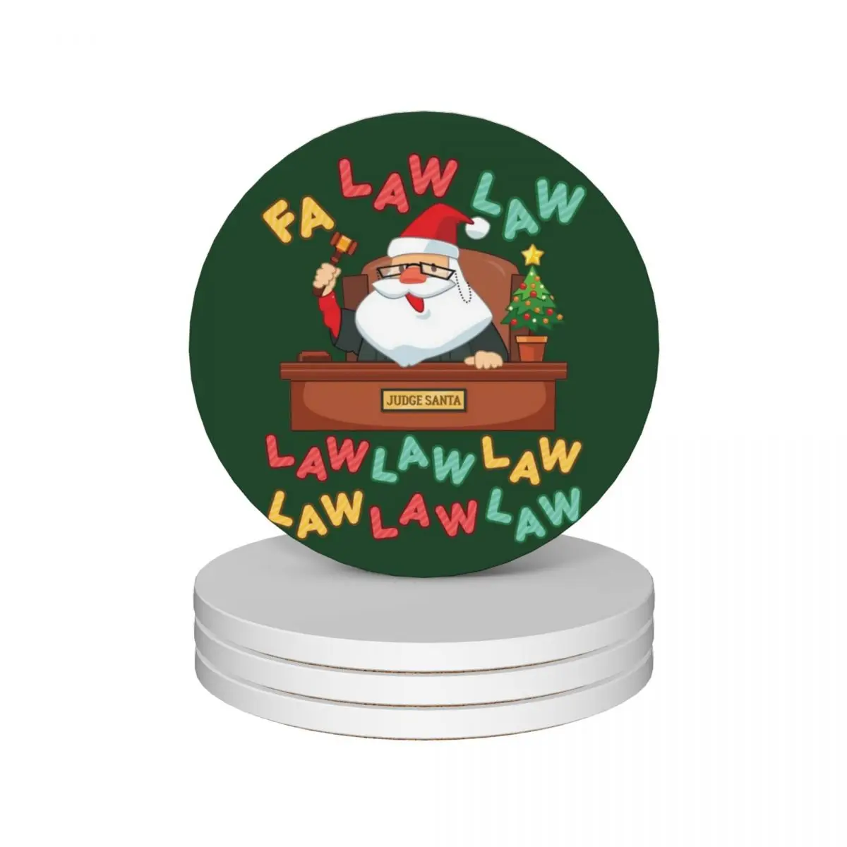 

Funny Lawyer Christmas Santa Fa Law Law Ceramic Coasters (Set of 4) tea cup holders cute kitchen cup set Coasters