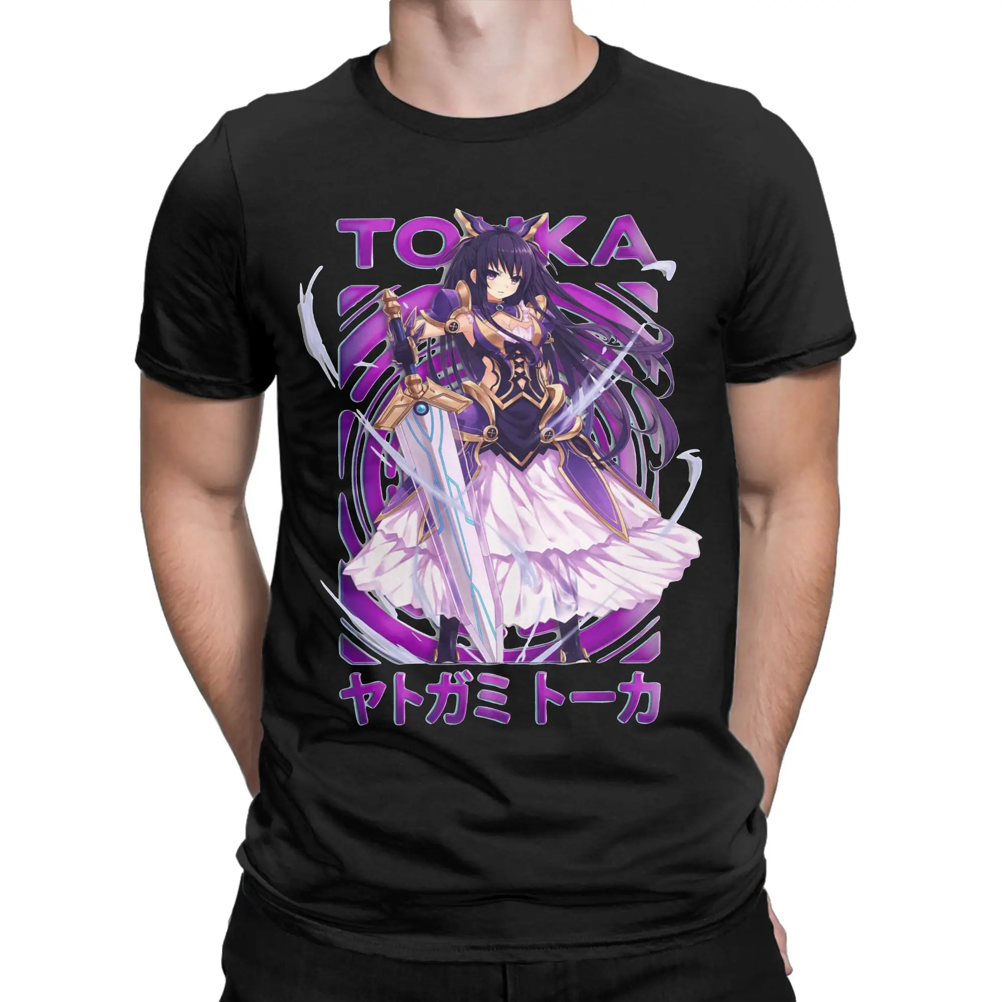Date A Live Tohka Yatogami T-Shirt for Men Women Genshin Impact Novelty Cotton Tees O Neck Short Sleeve T Shirt 4XL 5XL Clothing