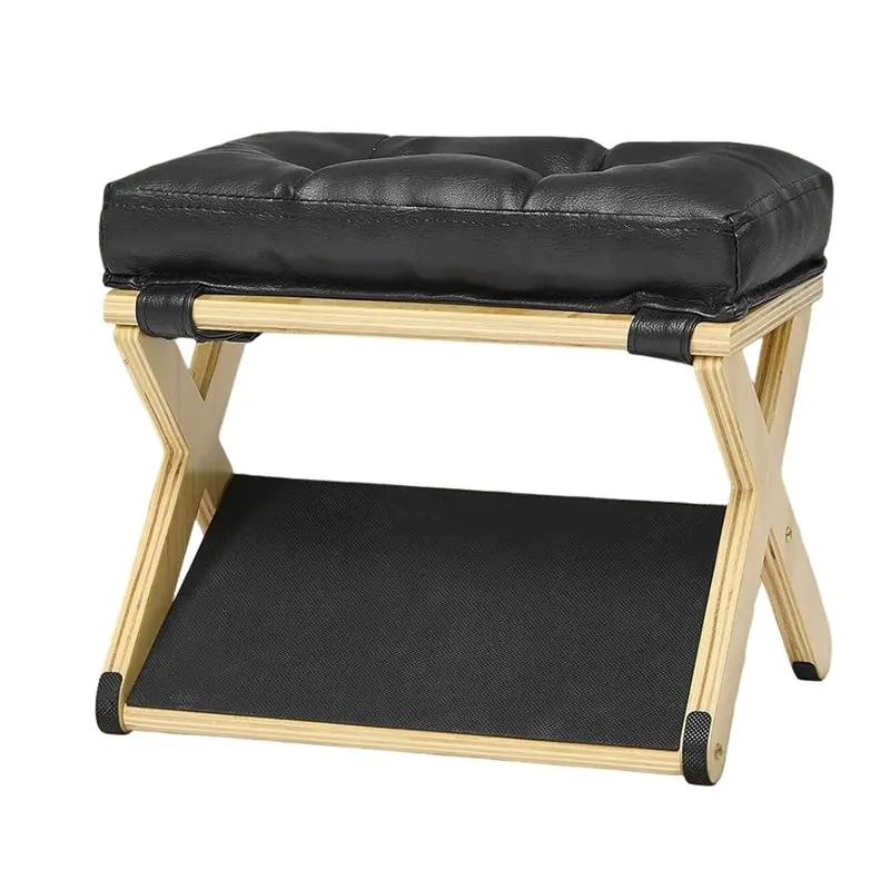 

Wooden Foot Rest For Under Desk At Work, Non-Slip Rubber Stepping Surface,Foot Stool-ABQU