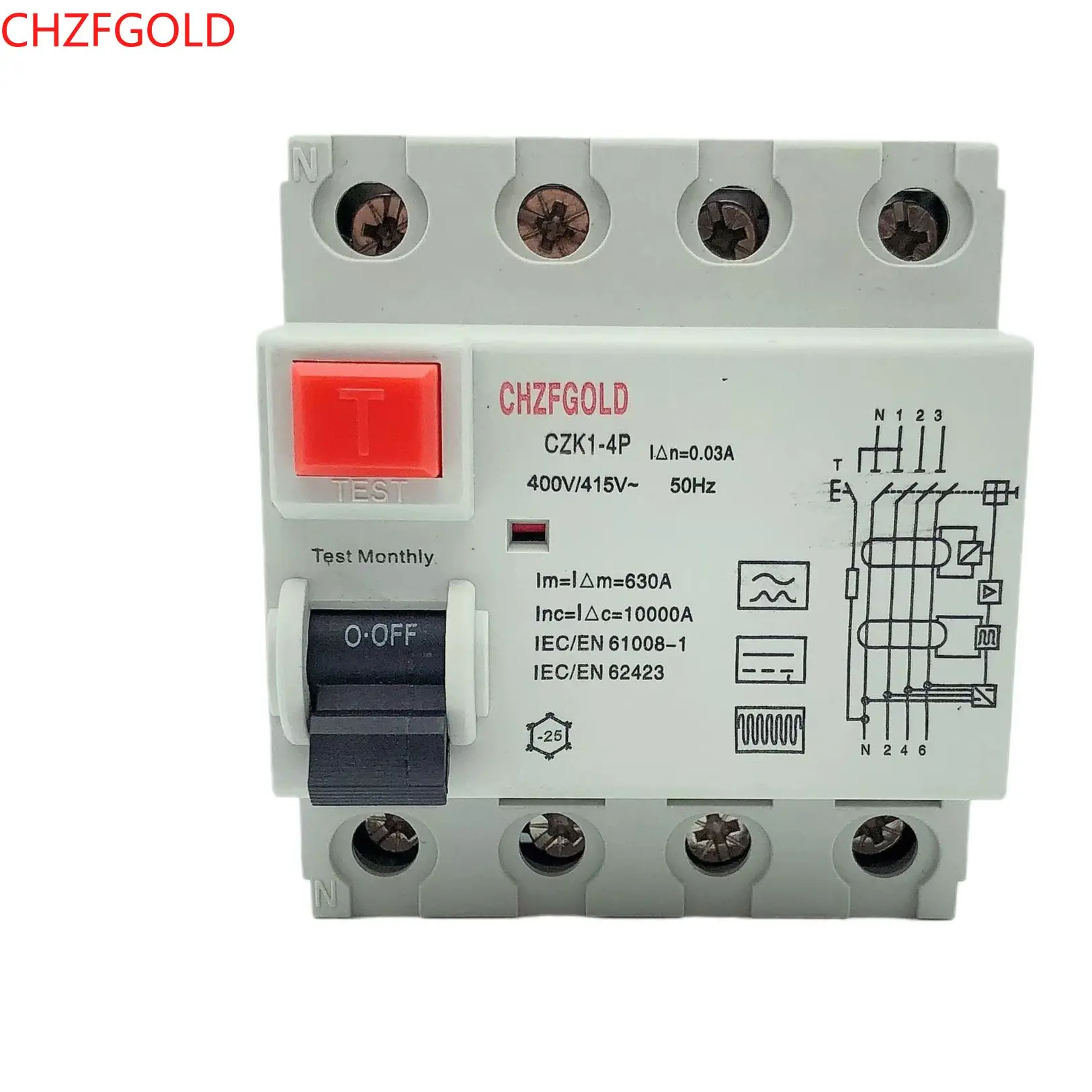 Electromechanic Residual Current Circuit Breaker Differential Type B Safety Switch 16A 63A 10mA 30mA 100mA 6KA RCCB RCD 230V