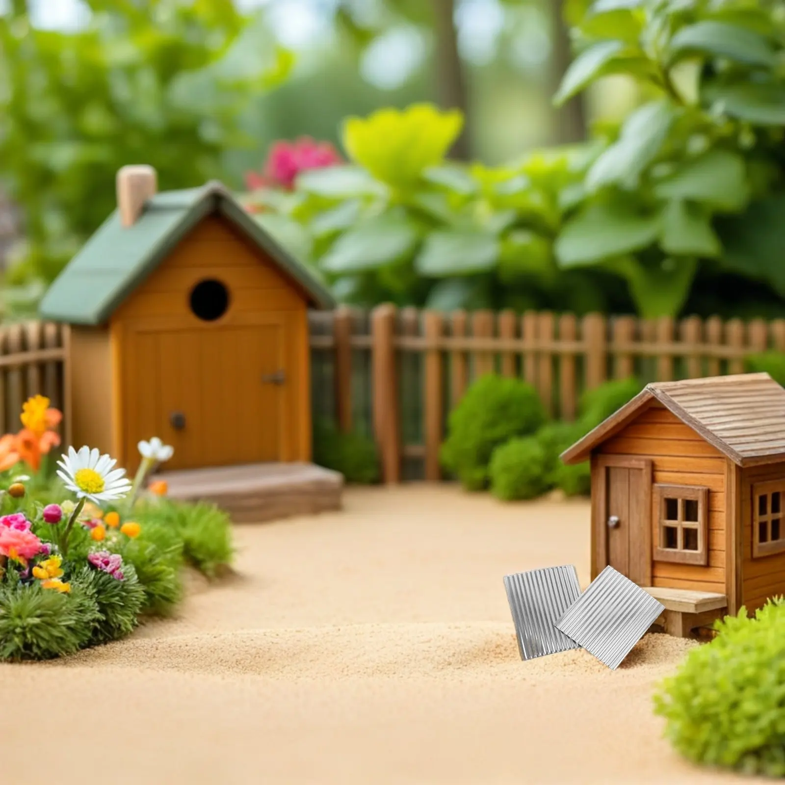 

8 шт. гофрированных алюминиевых кровельных панелей, легкие металлические листы, миниатюрная черепица для домиков, материалы для рукоделия, архитектурные принадлежности