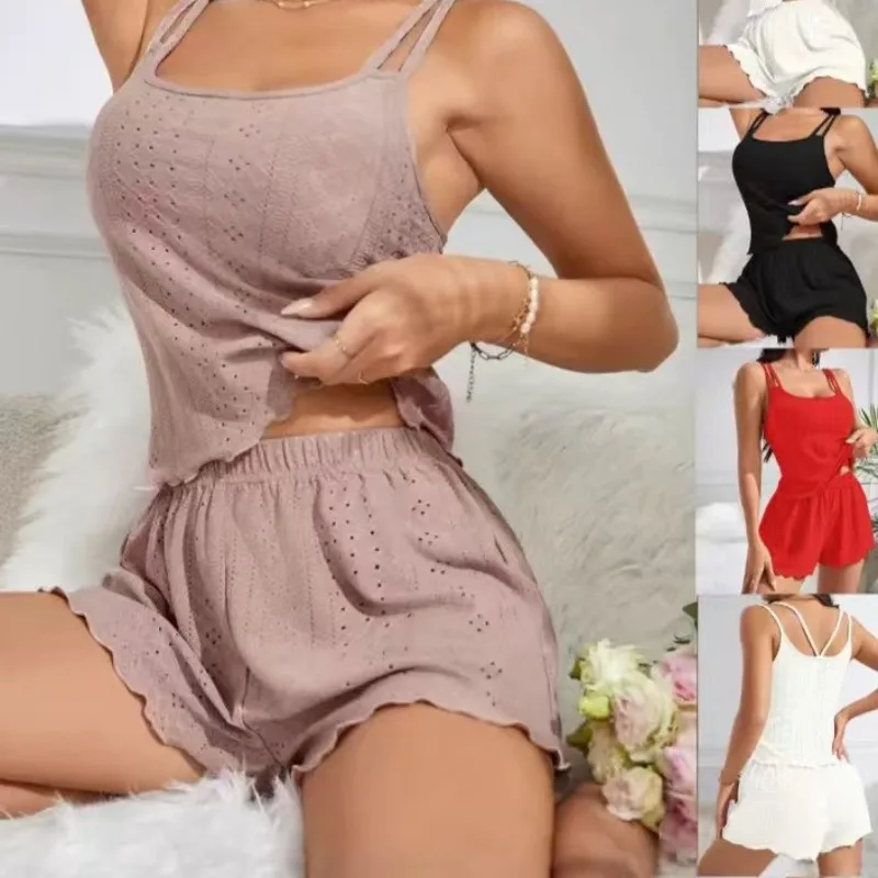 

Новые женские пижамы: модные шорты-комбинезон из водорастворимого жаккарда, идеальная домашняя одежда в европейско-американском стиле, размер XL