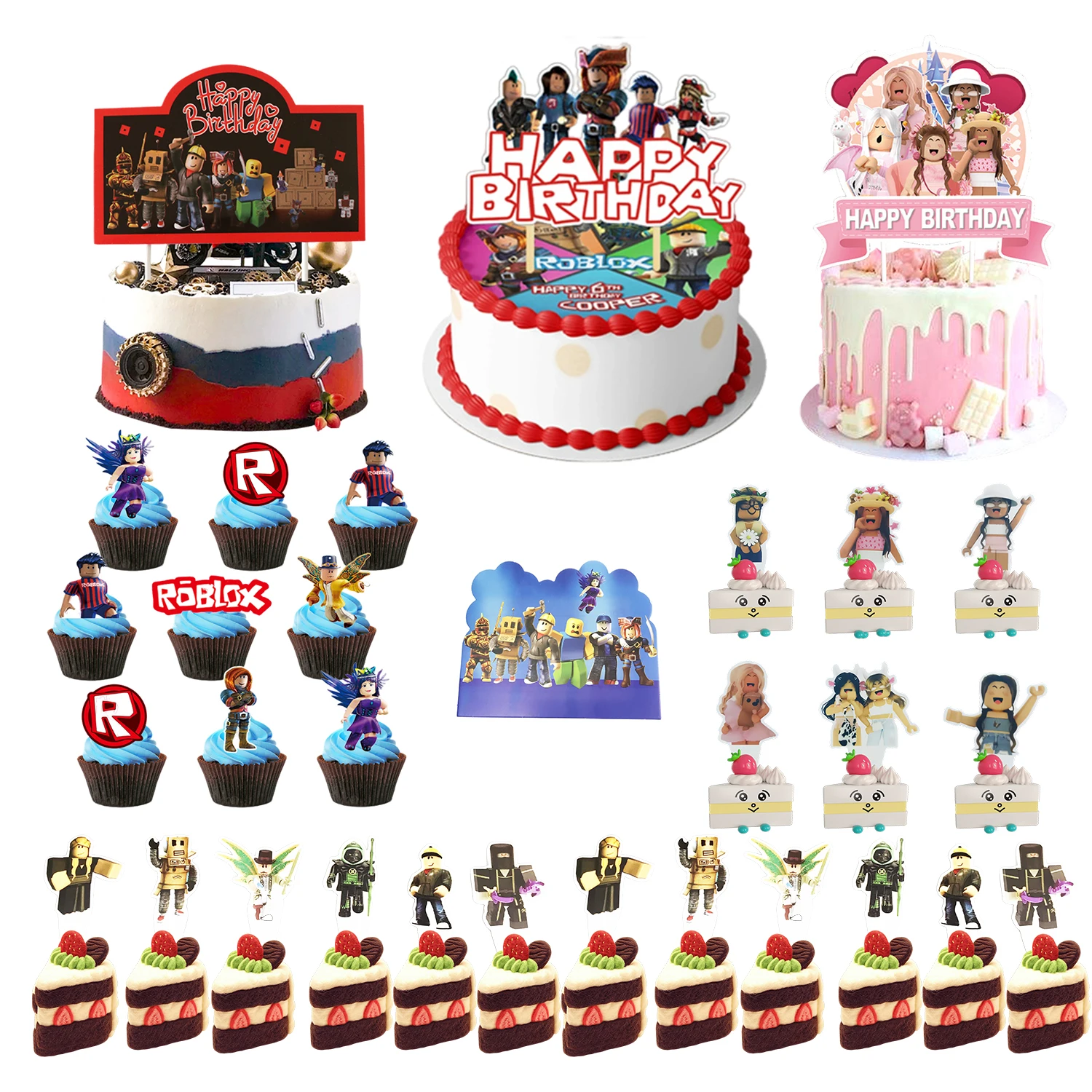 Roblox Geburtstagsparty-Dekorationen, Roblox-Spiel, Feier, Party, Luftballons, Einweggeschirr, Tassenteller, Babyparty-Spielzeug
