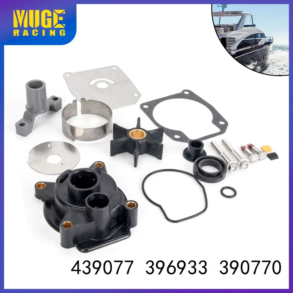 

MUGE-New 439077 Water Pump Impeller Repair Kit Compatible With Johnson Evinrude Outboard 35-60 HP Boat Engine Parts 18-3399 TC05