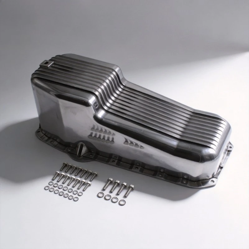 Polished Finned Aluminum Oil Pan A8442 VA1962 For 1958-1979 Chevy Small Block SBC 283 305 327 350