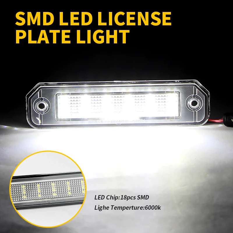 2PCS White LED Number License Plate Lights Canbus ​For Honda Del Sol 2-Door 93-97 Civic Coupe 96-00 Hatchback 92-95 Sedan 96-98 view 3