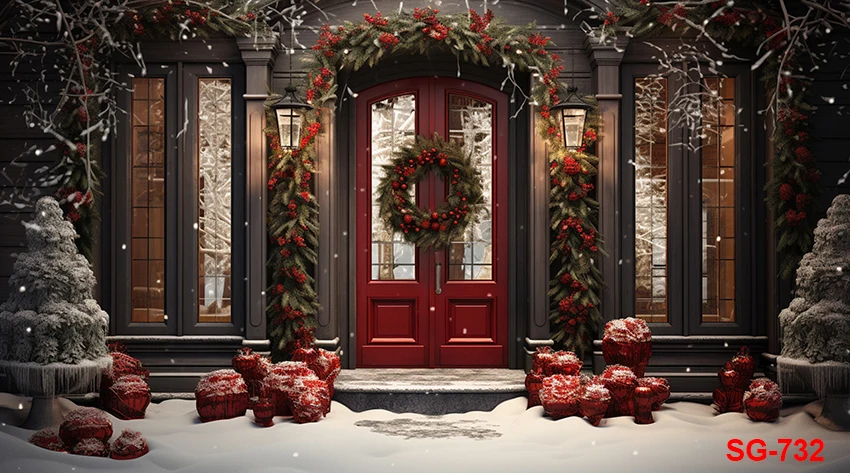 خلفية تصوير لعيد الميلاد المجيد ، باب خشبي عتيق ، تصوير لحفلة عيد الميلاد ، تصوير استوديو ، طفل ، طفل