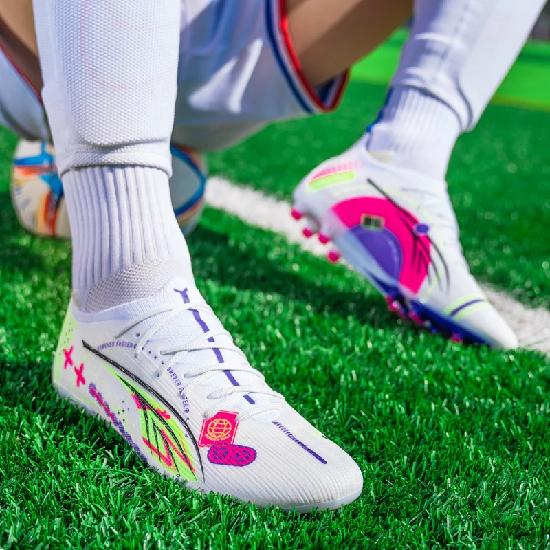 الرجال أحذية كرة القدم في الهواء الطلق أحذية كرة القدم الجديدة المرابط مباراة التدريب TF/FG العشب الكاحل المسامير الطويلة الرياضة الأكثر مبيعا عالية الجودة #3