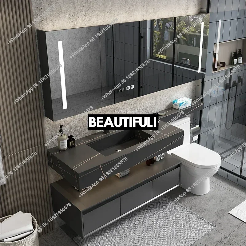 

Z136Комплект для ванной комнаты с зеркалами Шкаф для хранения Закрытый туалет Узкий шкафчик Мебель Роскошная настенная аптека МДФ Колонка Угловые раковины