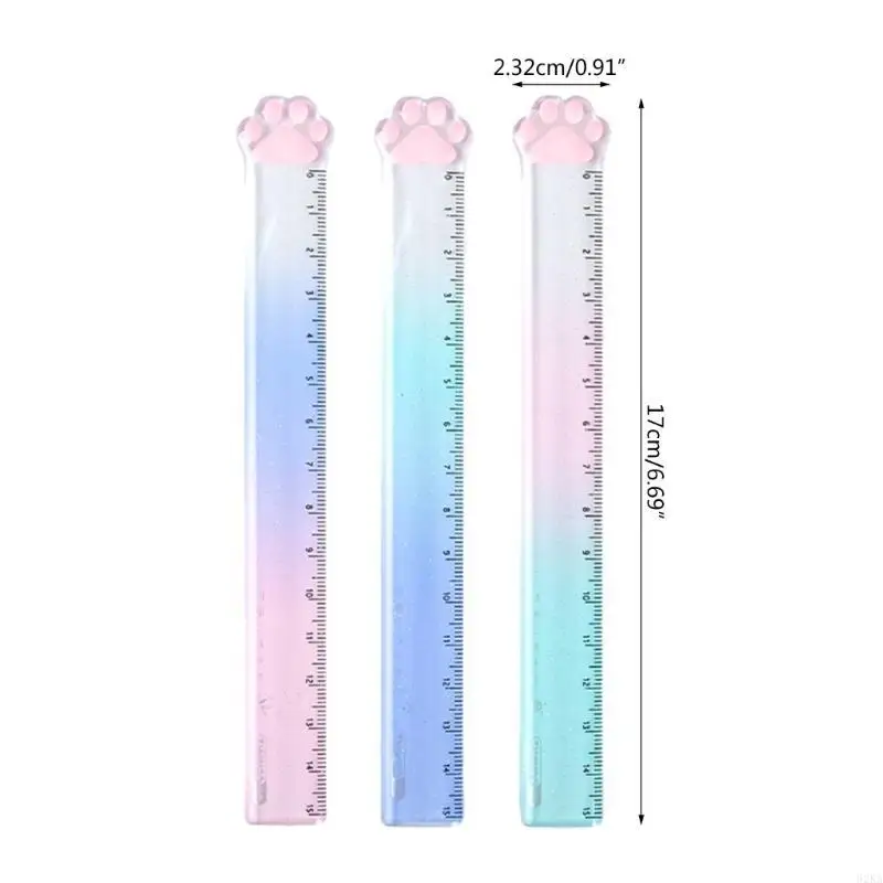 62ka 2pcs pawルーラー透明なプラスチックストレートルーラー測定範囲0〜15cmのDIYスクラップブッキングドラフト図面
