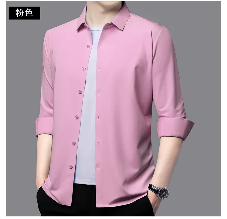 Camisa De Lino Para Hombre, Con Botones, Manga 3/4, Cuello Mandarín, Casual, Holgada, Para Playa, Yoga, Color Rosa, Rosado