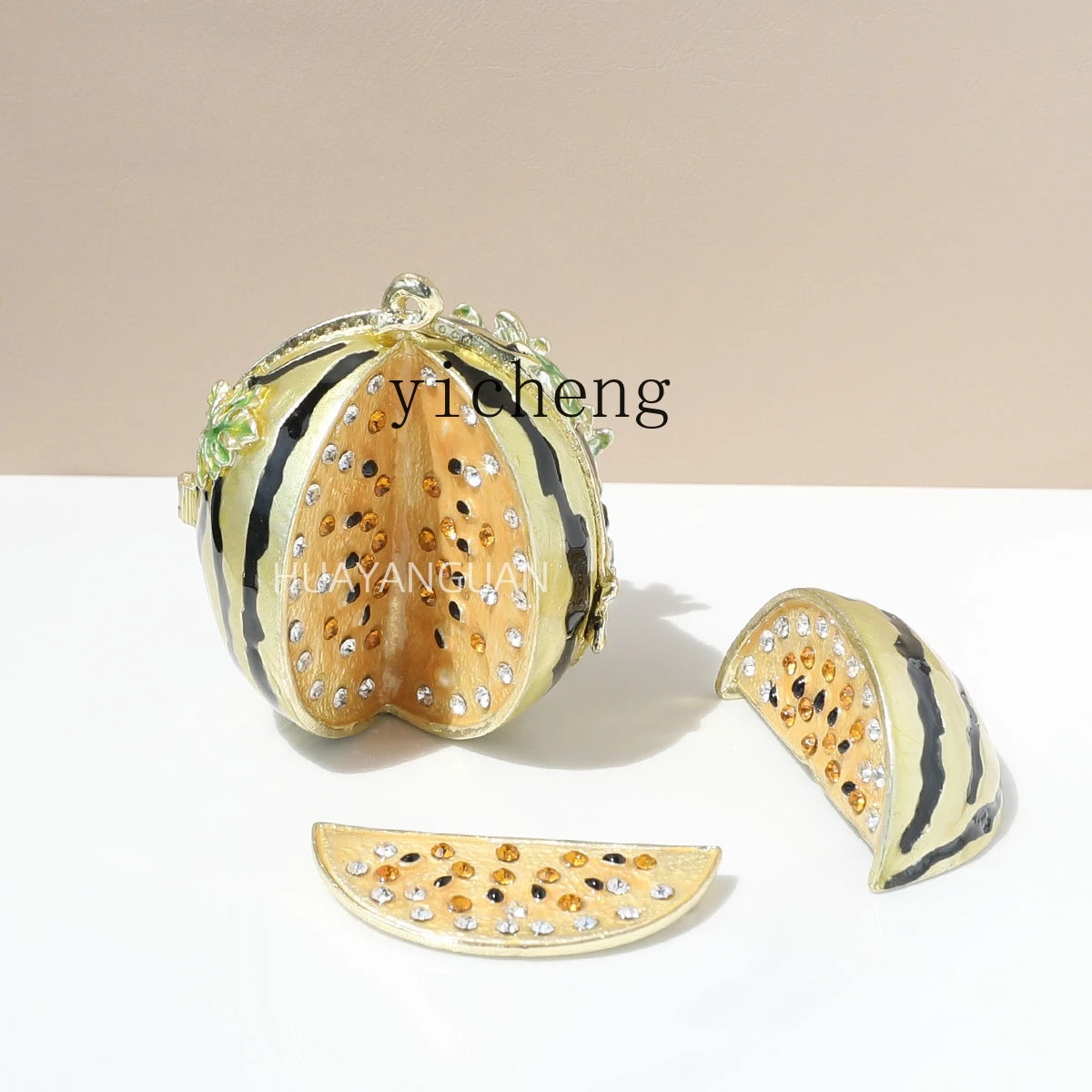 

LSL Fruit Enamel Ornament Creative Alloy Watermelon Jewelry Storage Box Home Decor