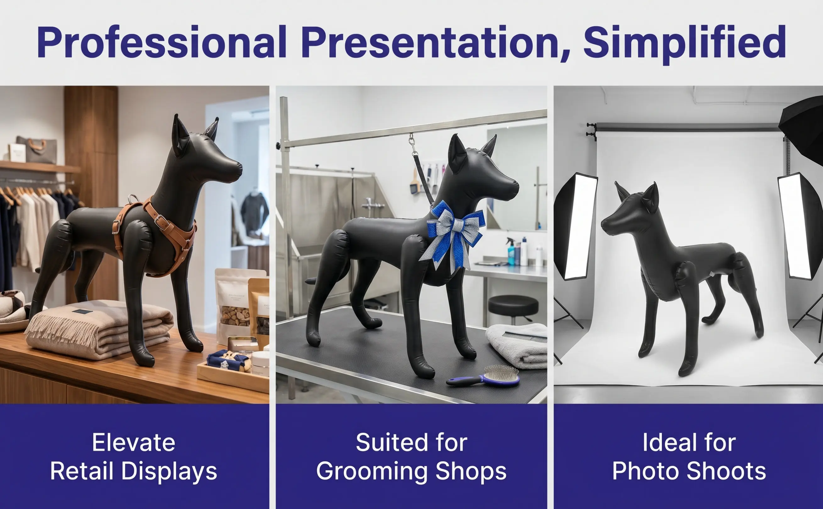 1pcs Pvc Mannequin Lightweight Inflatable Pet Clothing Stand For Grooming Shops Retail Decor Dog Mannequin Display Pet Dog