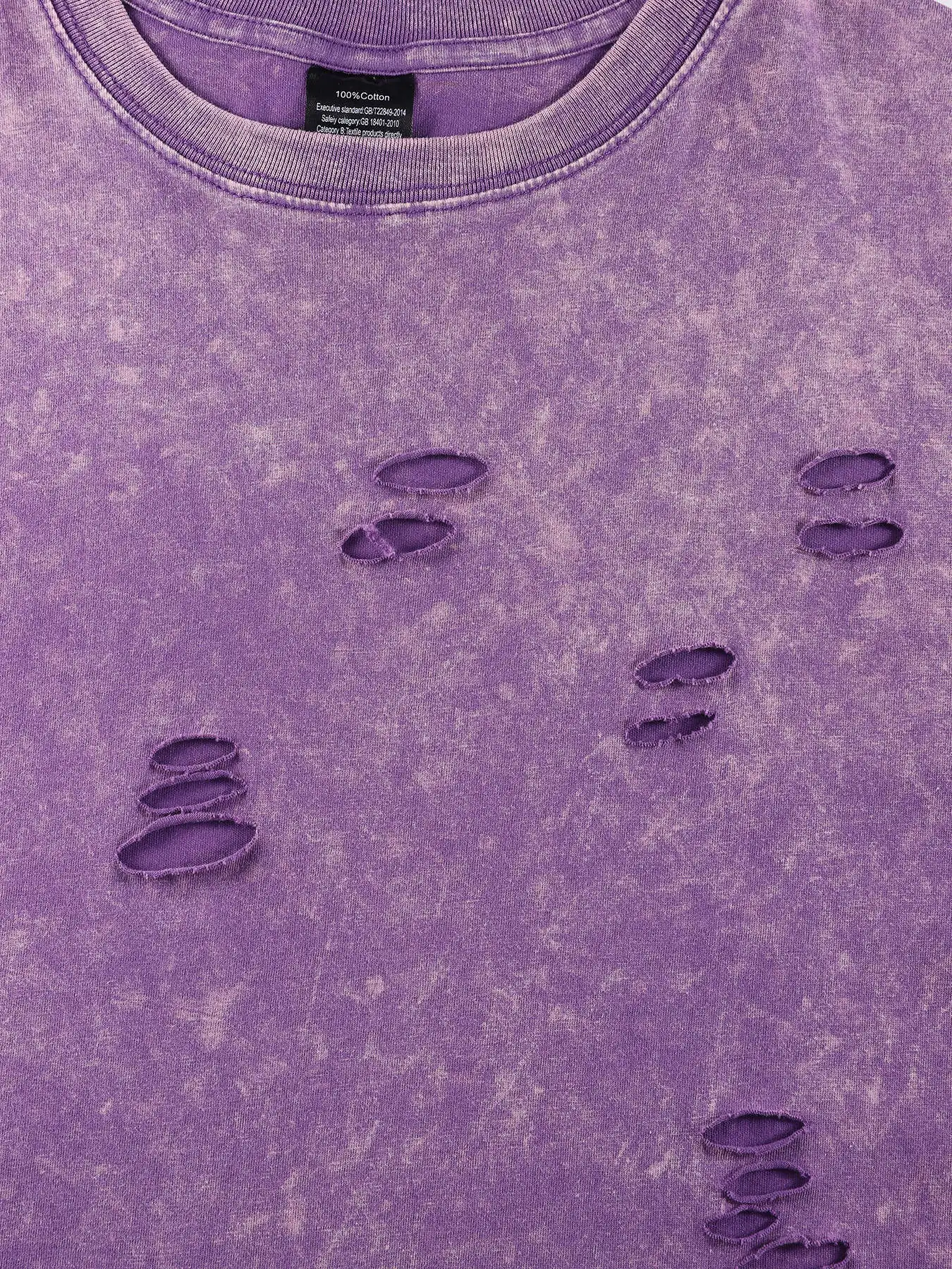 Tomate Variety Collection Chart Print Washed Holes T-Shirt Damen Atmungsaktives Baumwoll-T-Shirt Hip Hop Streetwear Damen Y2K Kleidung