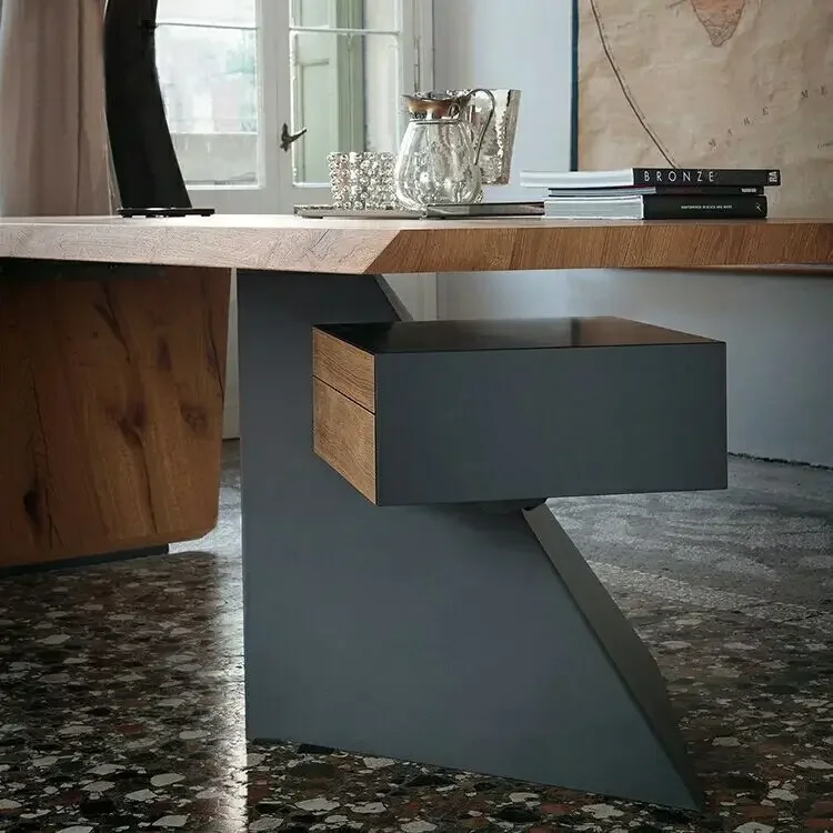 Loft log American supervisor desk Modern simple  Boss table Wrought iron computer