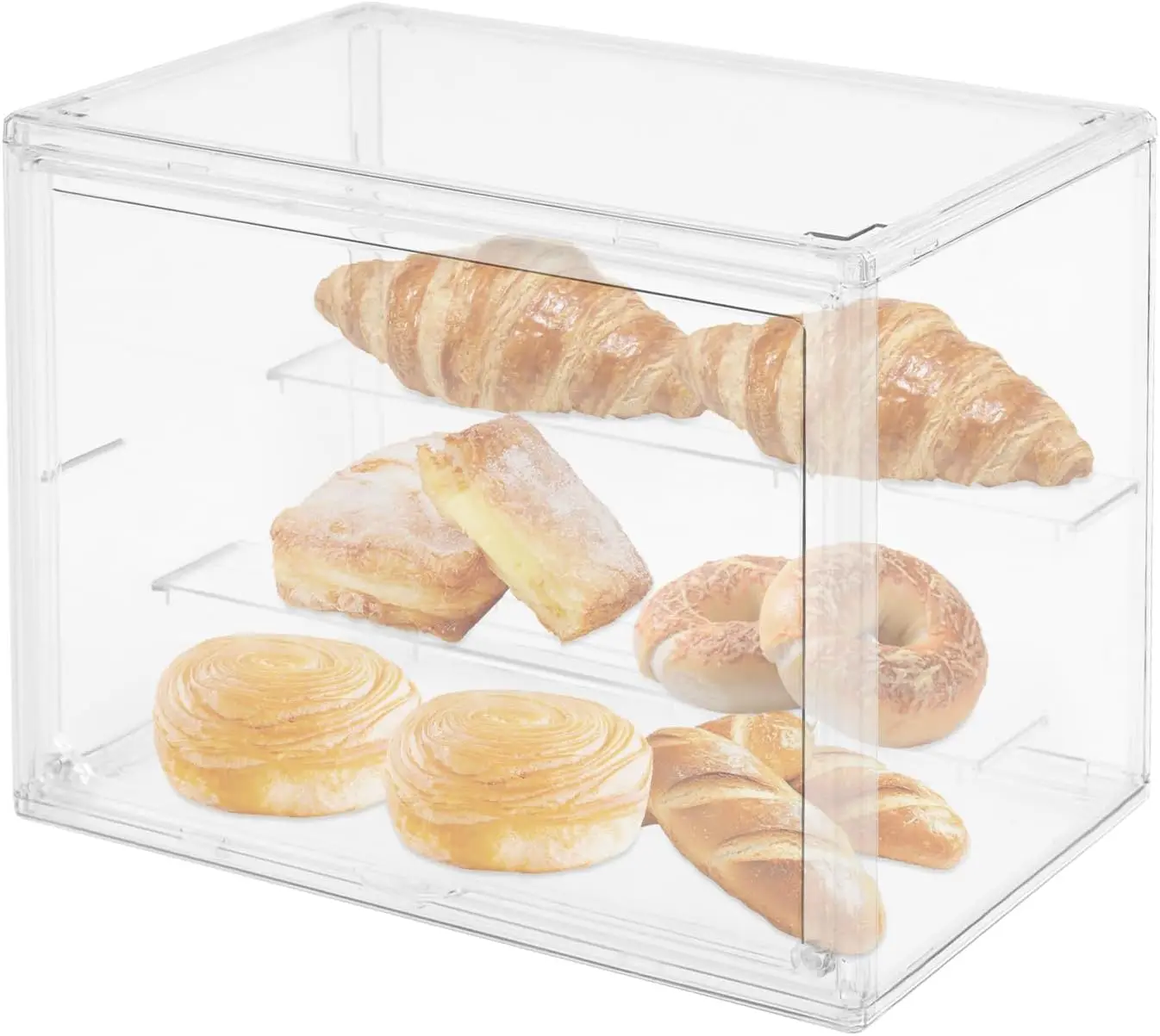 

Clear Display Case, Countertop Bread Box Bakery Display Box for Pastries & Cupcakes