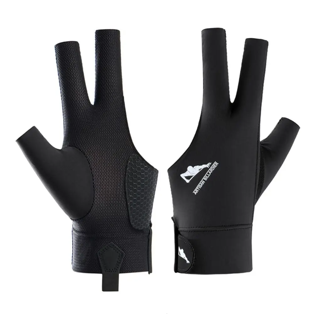 Three Fingers Snooker Glove Left Right Hand Elastic Billiard Glove Breathable Anti-slip Training Glove Fitness Accessories