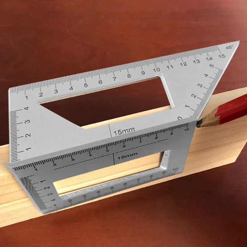 Aluminum Alloy T-Type Angle Ruler 45/90 Degree Multi-functional Woodworking Marking Square Tool
