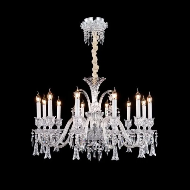 European crystal chandelier French restaurant lamp high-end atmosphere duplex building villa empty hotel lobby lamp light luxury