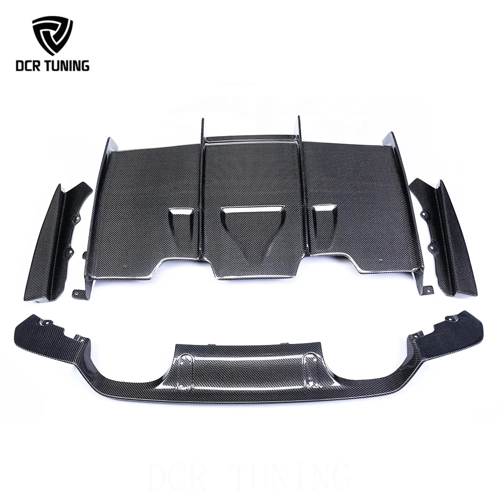 

Задний бампер из настоящего углеродного волокна, диффузор для губ, автомобильный защитный спойлер, разделитель, комплект кузова для BMW F80 M3 F82 F83 M4, 4 шт., 2014+