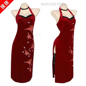 Ada Wong Cosplay für Frauen, weibliche Bewohner, Cheongsam -Kleid schlecht, rote Perücke, Schuhe, Halloween, Karnevals -Verkleidungsanzug, 4 Hauptverkaufs -Cosplay Resident Evil Frau - №4