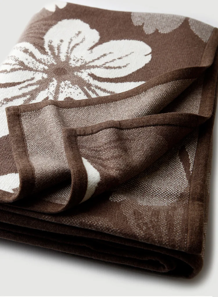 

Knitted, double-sided, jacquard, wool blanket, home blanket, thermal