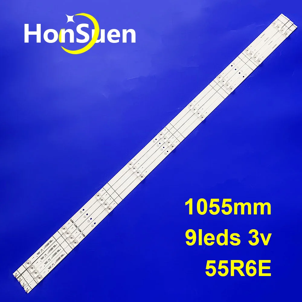 KIT 4Pcs 1055mm For Hisense 55inch LED Backlight TV Strip 9Leds 3v SJ.H0.D5500901-3030MS-M 180508 HZ55A51 HZ55A55 55R6E