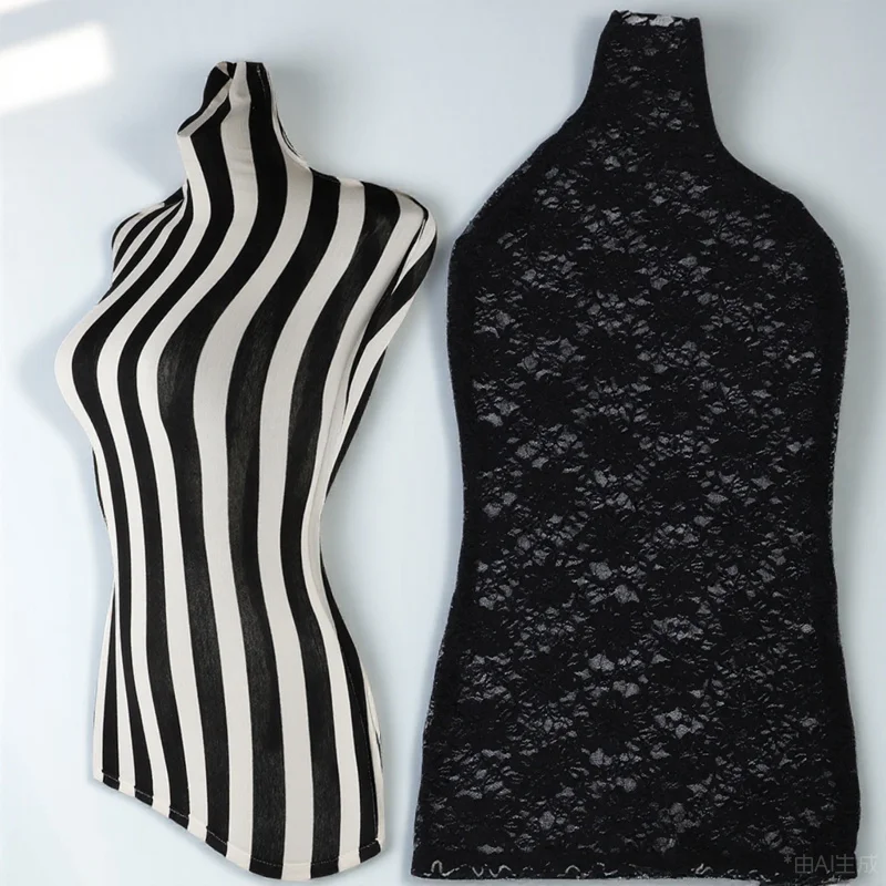 

2pcs Dress Form Fabric Cover Cotton Mannequin Cover Decorative Mannequin Accessory Non-Fading Crease Resistant