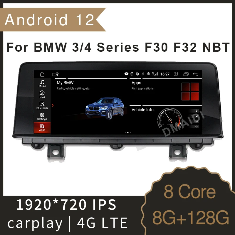 

10.25" 12.5" Android 12 Car Multimedia Video Player Wireless Carplay GPS Navigation For BMW 3 / 4 Series F30 F31 F34 F32 F33 F36