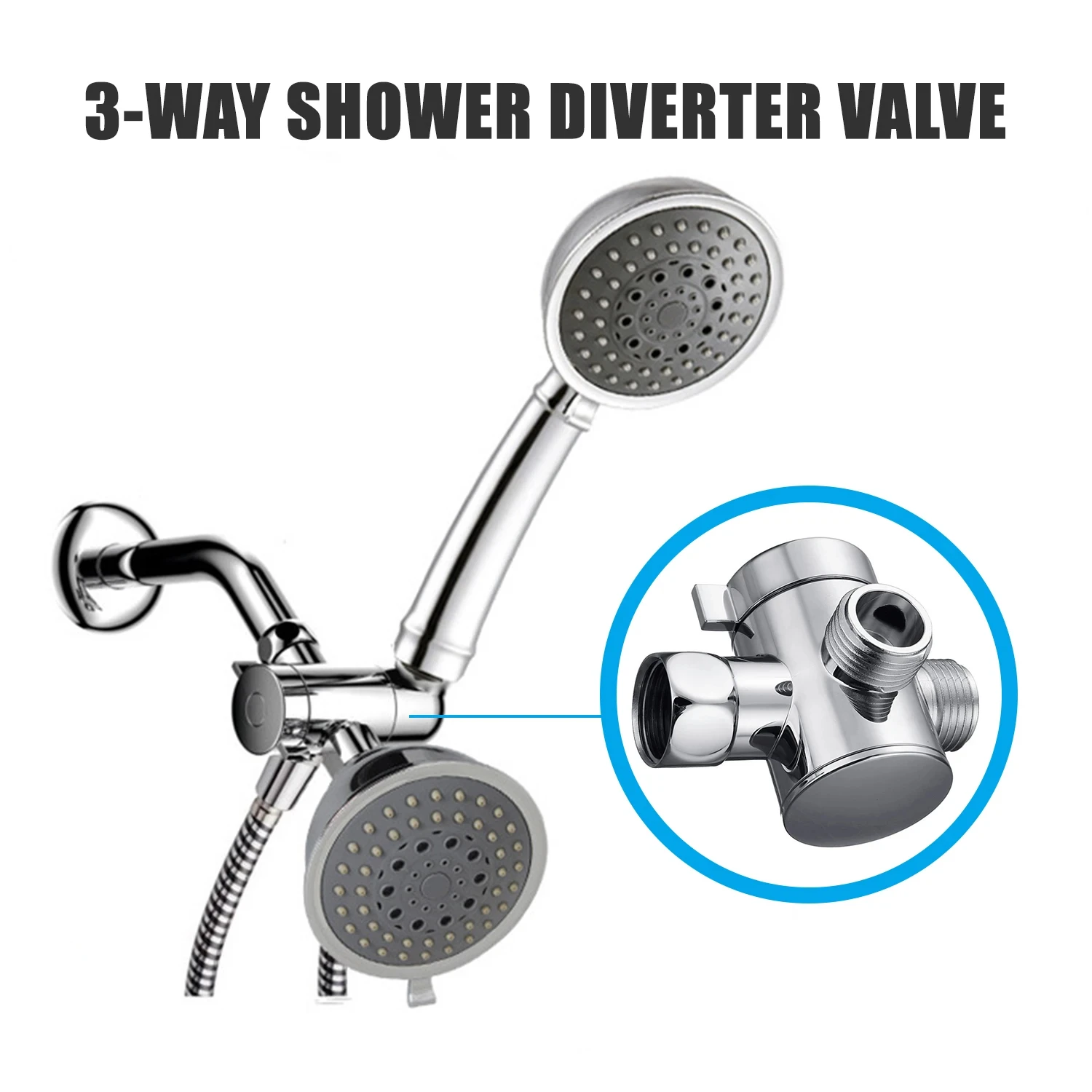 

Multifunction 3 Way Shower Head Diverter Valve G1/2 Three Function Switch Adapter Connector T-adapter For Toilet Bidet Shower