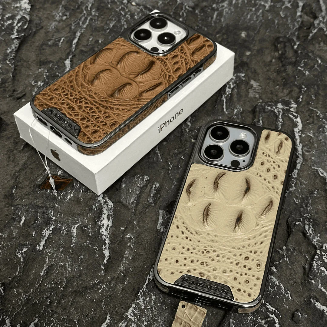 아이폰 케이스, 진짜 가죽, 악어 클로 패턴, 고급 비즈니스 휴대폰 케이스에 적합