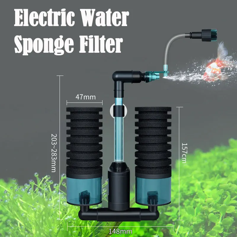 Biochemical Sponge Filter Electric Water Filtro Oxygenation Bacteria Aquarium Fish Tank Foam Fishing Carbon Koi Aquascaping