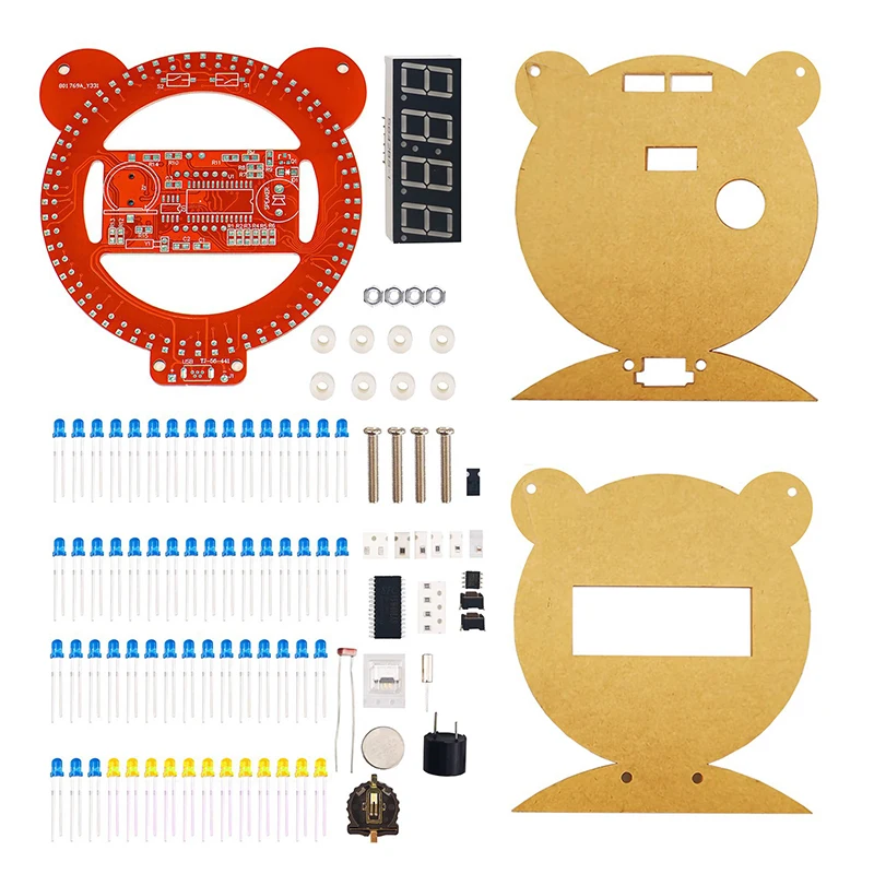 DIY Table Clocks Set Light Control Digital Clock Kit Manual Welding Creative Alarm Clock Artistic Desktop Decorative Clocks